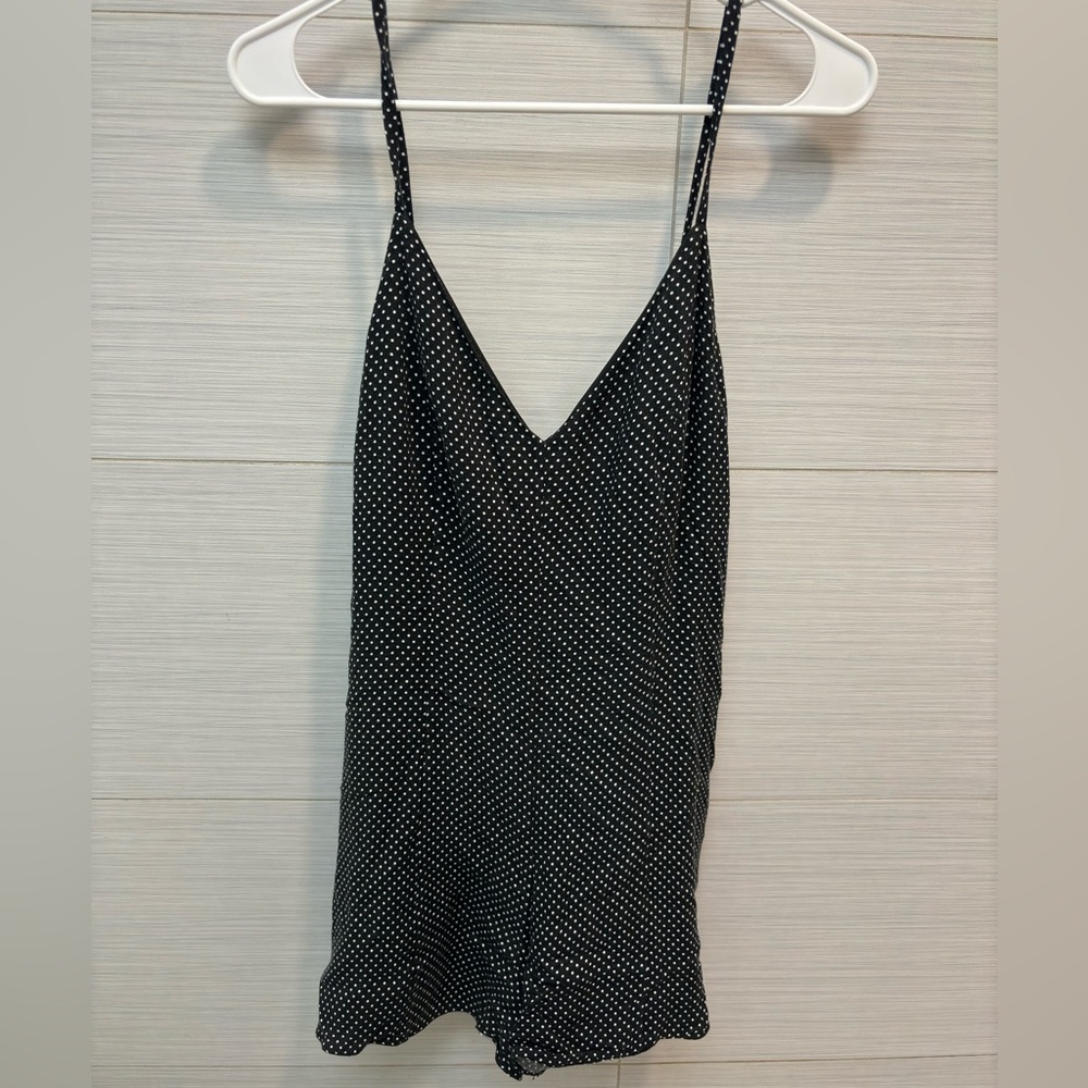 Alice and Olivia black with white polka dots romper size 6